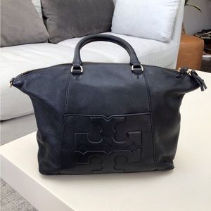 Tory Burch Black Pebbled Satchel
